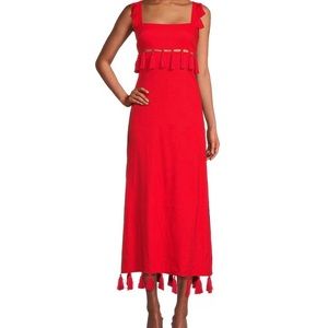 Antonio Melani x the nat note cici tassel linen fringe blend maxi dress